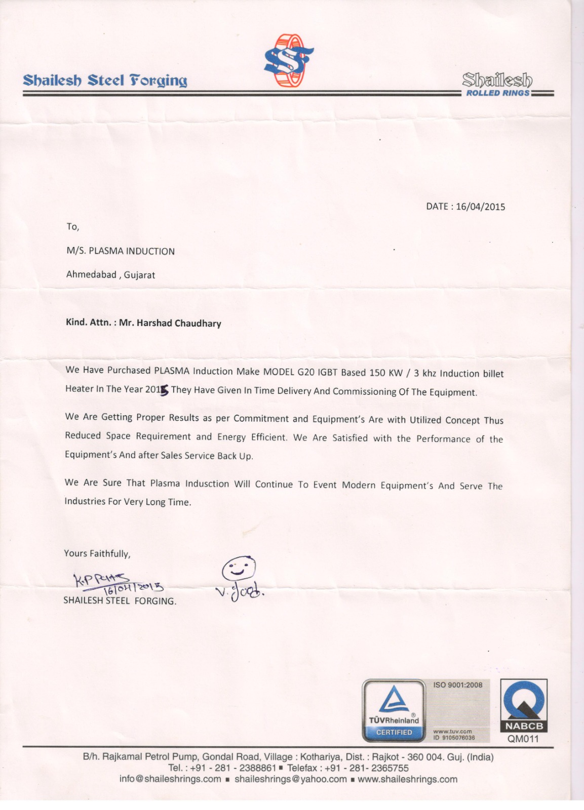 SHAILESH STEEL FORGING (150KW)